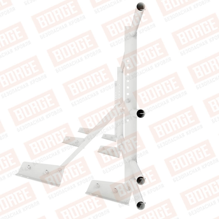 Ограждение декоративное NewLine H-60см, 3м, для фальц. кров., сигнально-белый (RAL 9003), с двумя доп. трубами