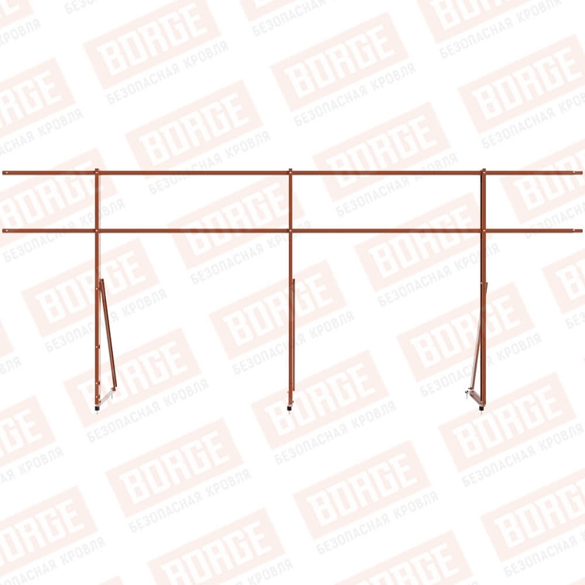 Ограждение кровельное Русский Рубеж H-120см, 3м, терракотовый (RAL 8004)