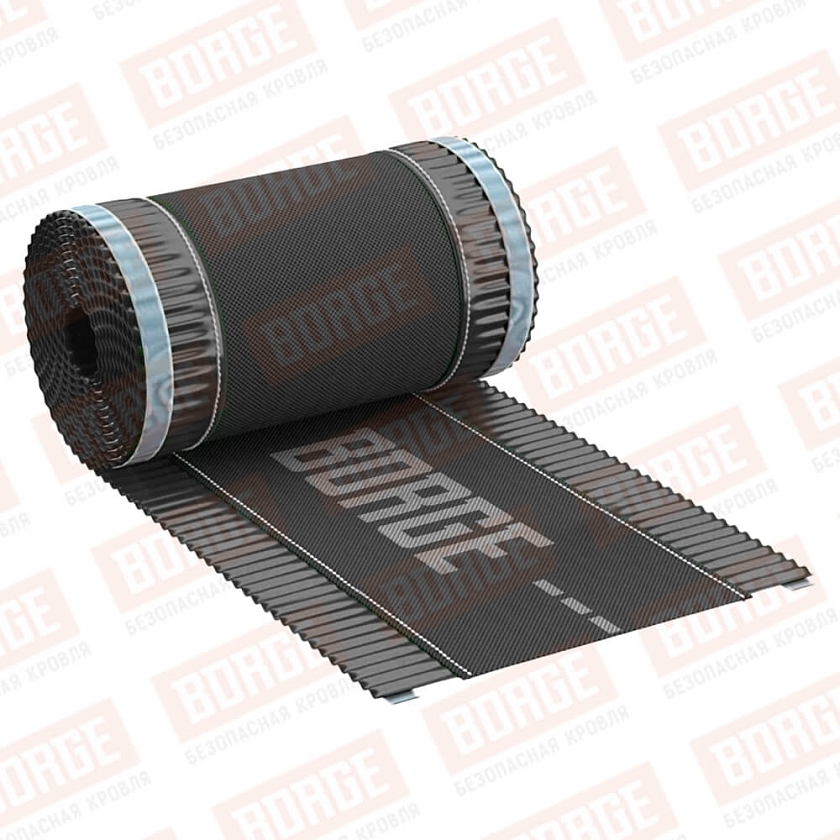 Лента коньковая BORGE 310мм*5м, черно-серый (RAL 7021)