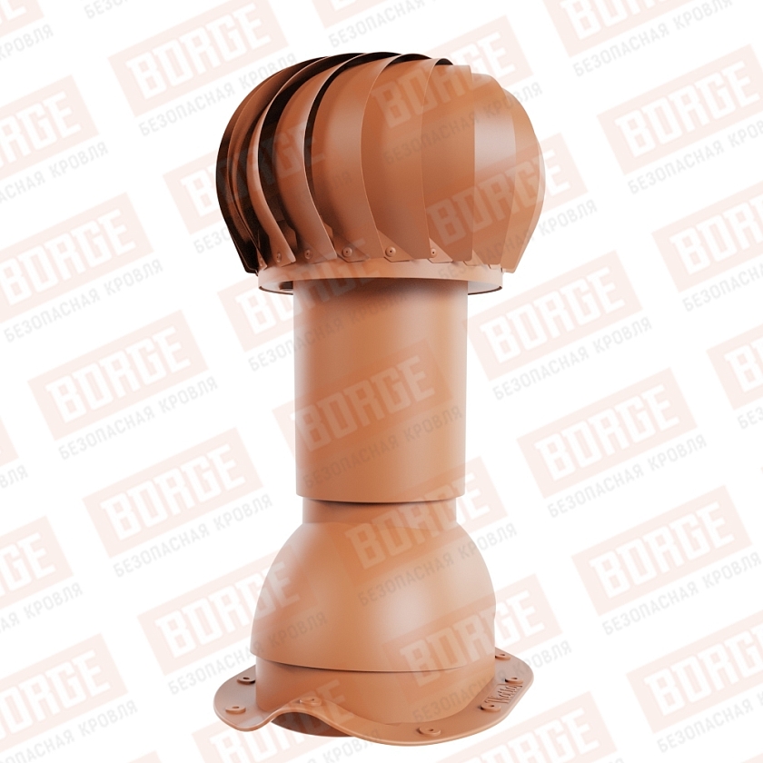 Роторная вентиляция Viotto, для МЧ Монтеррей, d-110мм, h-550мм, неутепленная, терракотовый (RAL 8004)