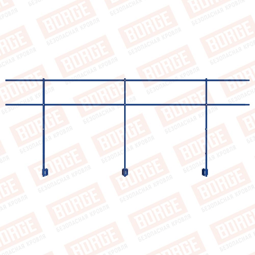 Ограждение парапетное NewLine H-120см, 3м, сигнально-синий (RAL 5005)