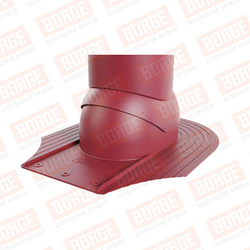 Труба вентиляционная Viotto, для мягкой кровли при монтаже, d-150мм, утепленная, красное вино (RAL 3005)