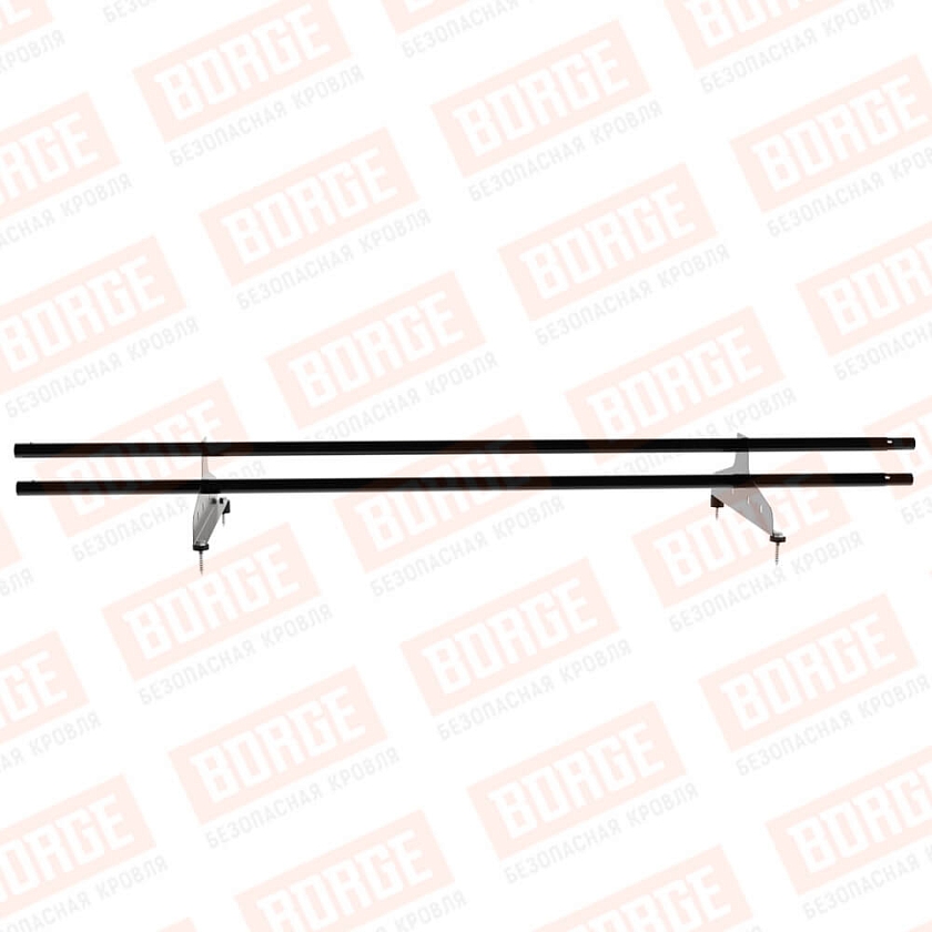 Снегозадержатель трубчатый NewLine 1,5м, D-25мм, 2 опоры, чёрный (RAL 9005)