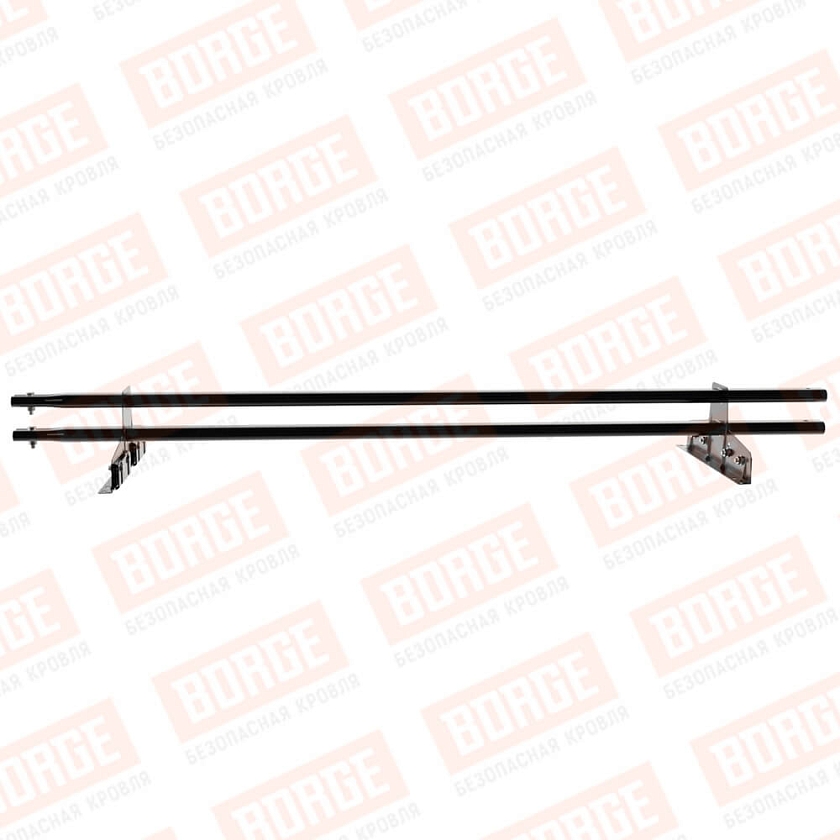 Снегозадержатель трубчатый Русский Рубеж 25х45мм, 1,5м, 2 опоры, для фальц. кров., чёрный (RAL 9005)