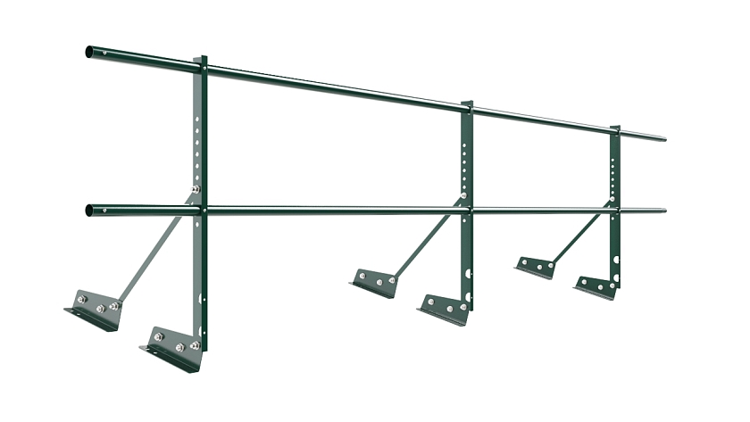 Ограждение кровельное NewLine H-60см, 3м, для фальцевой кровли, зеленый мох (RAL 6005)