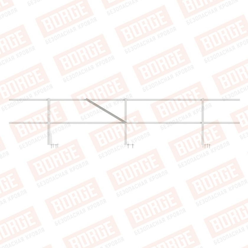 Ограждение плоских кровель NewLine Н-60, 3м, верхнее крепление, сигнально-белый (RAL 9003)