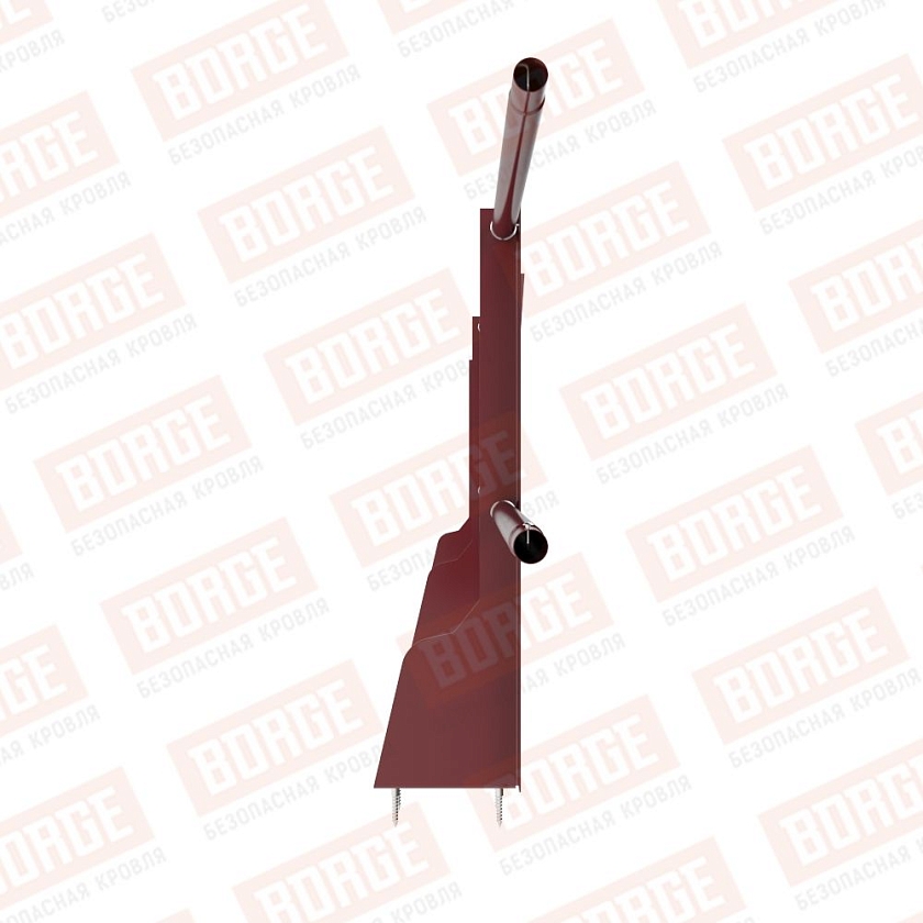 Ограждение плоских кровель NewLine Н-60, 3м, верхнее крепление, красное вино (RAL 3005)