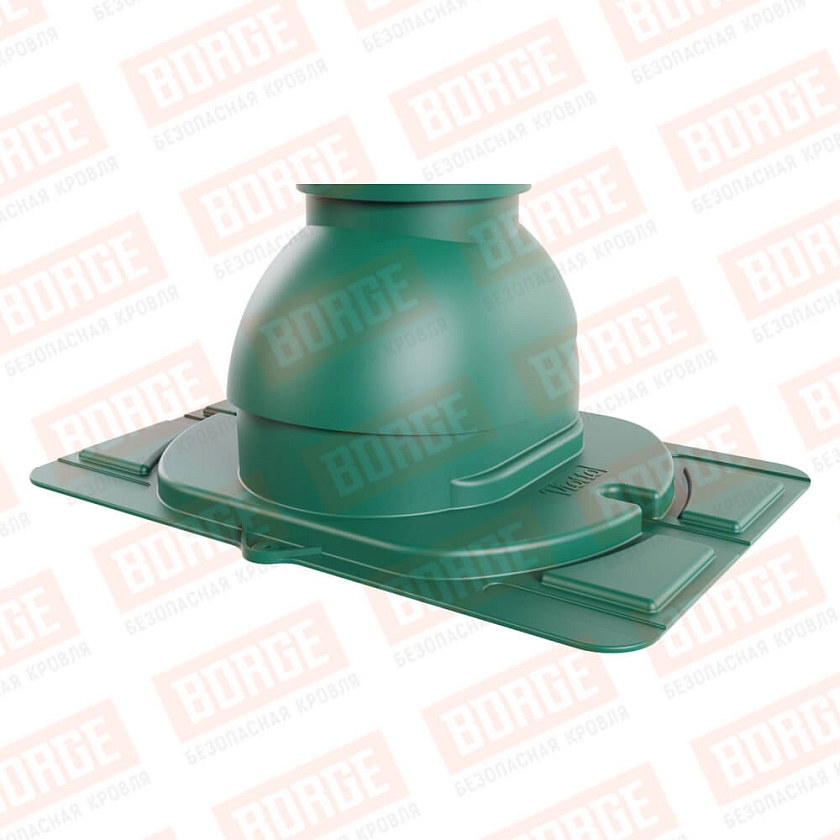 Труба вентиляционная Viotto с универсальным проходным элементом, d-110мм, h-550мм, утепленная, зеленый мох (RAL 6005)