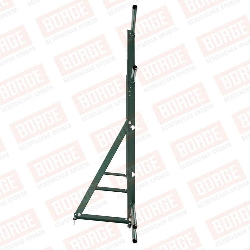 Ограждение кровельное Русский Рубеж H-120см, 3м, зеленый мох (RAL 6005), с двумя доп. трубами