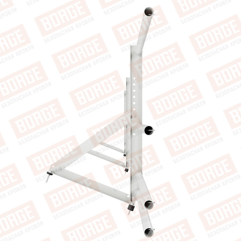 Ограждение кровельное Русский Рубеж H-60см, 3м, сигнально-белый (RAL 9003), с двумя доп. трубами