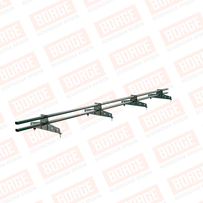 Снегозадержатель трубчатый BORGE 3м, 4 опоры, зеленый мох (RAL 6005)