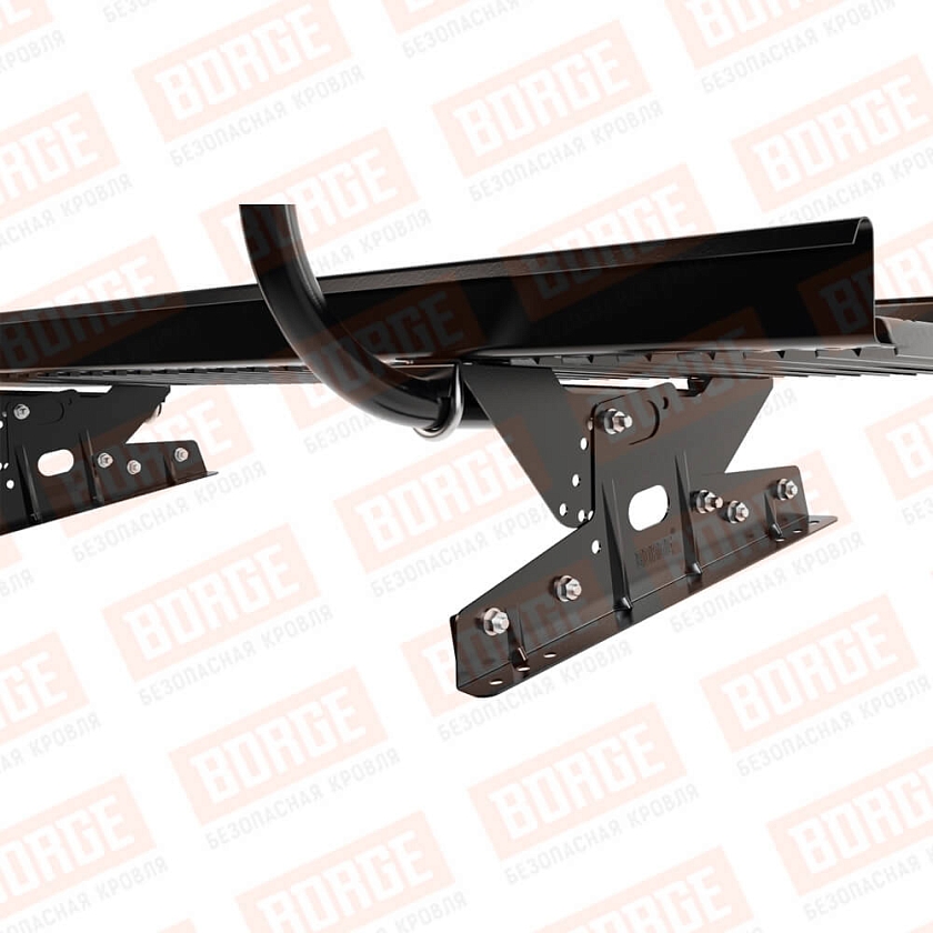 Мостик переходной с ограждением BORGE Н-120см, 3м, для фальцевой кровли, чёрный (RAL 9005)