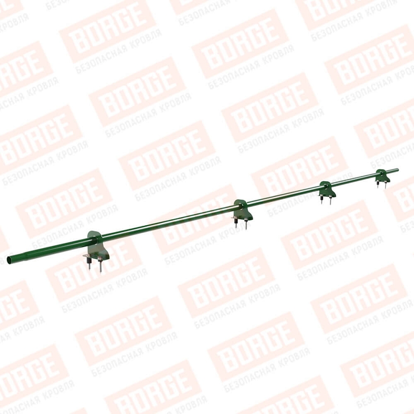 Снегозадержатель однотрубчатый NewLine 3м, D-25мм, 4 опоры, лиственно-зеленый (RAL 6002)