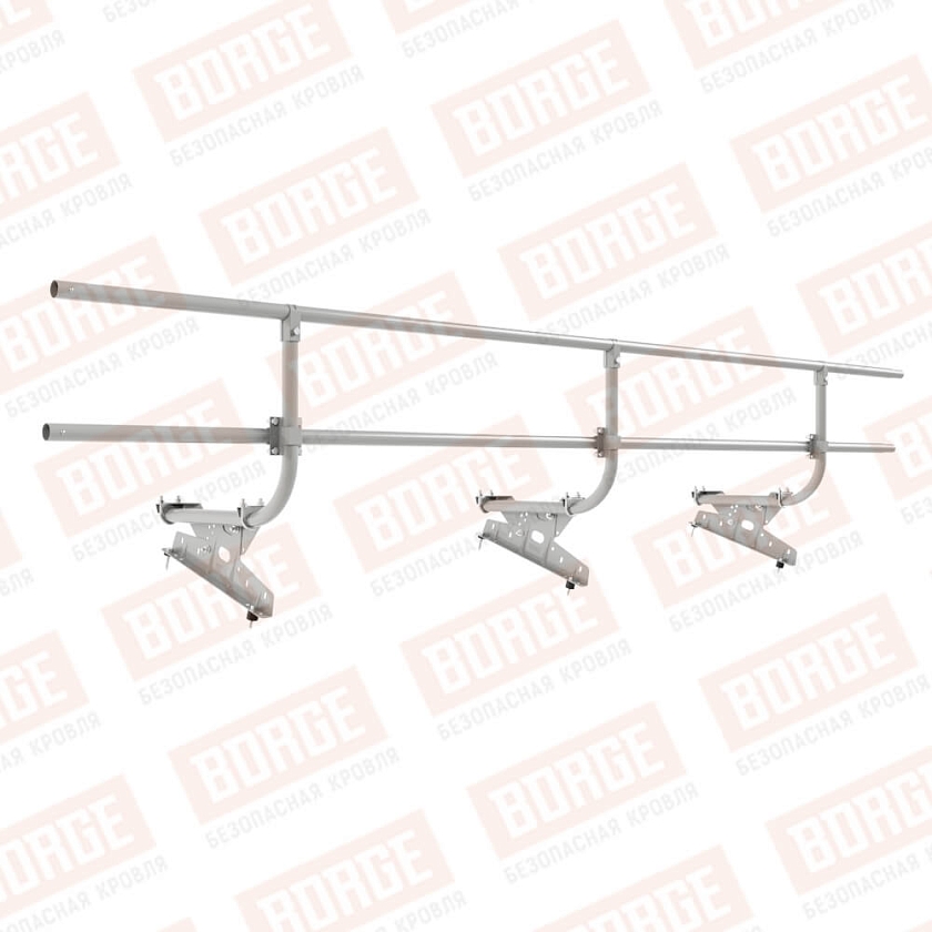 Ограждение кровельное BORGE H-60см, 3м, бело-алюминиевый (RAL 9006)