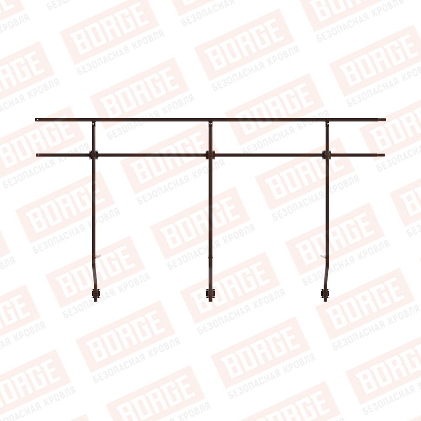 Ограждение парапетное BORGE H-120 см, 3м, коричневый шоколад (RAL 8017)