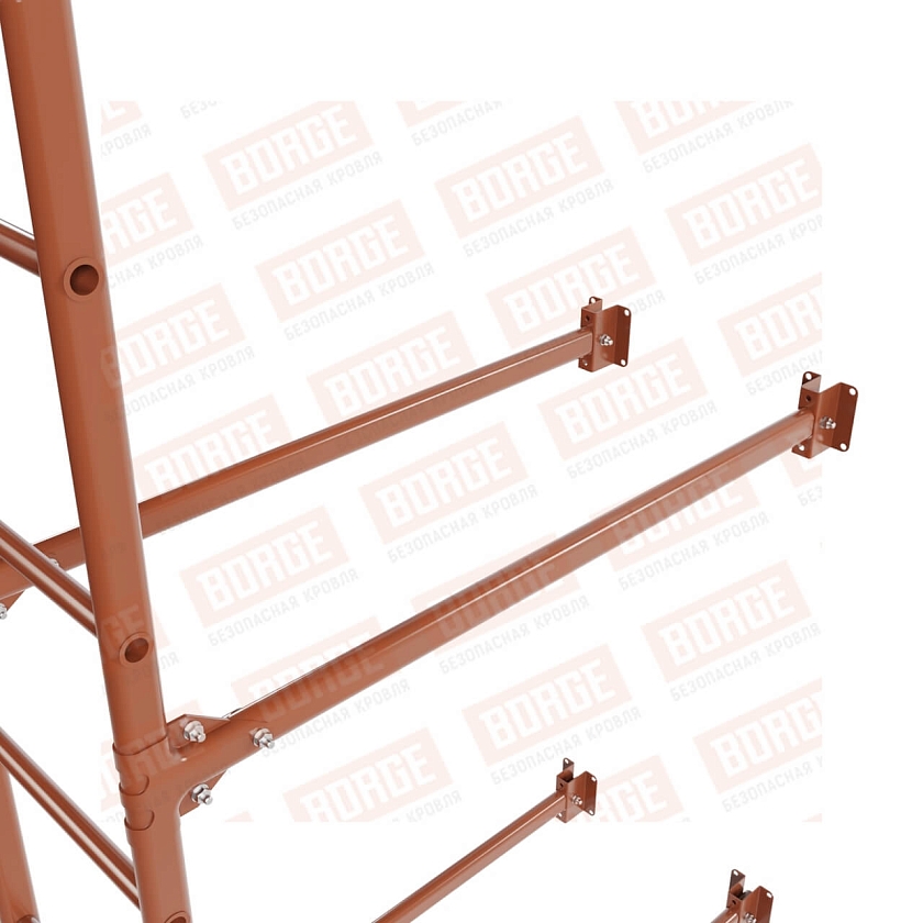 Комплект лестница фасадная BORGE (нижняя секция), 1,8м, терракотовый (RAL 8004)