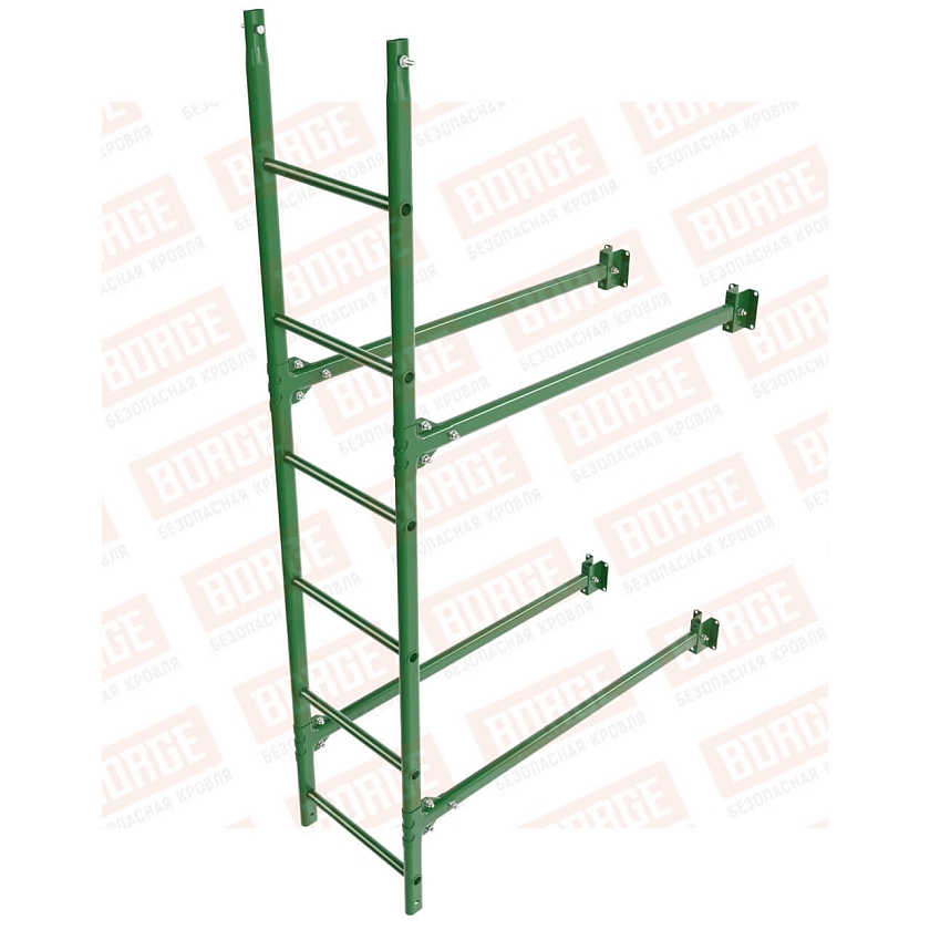 Комплект лестница фасадная BORGE (нижняя секция), 1,8м, лиственно-зеленый (RAL 6002)