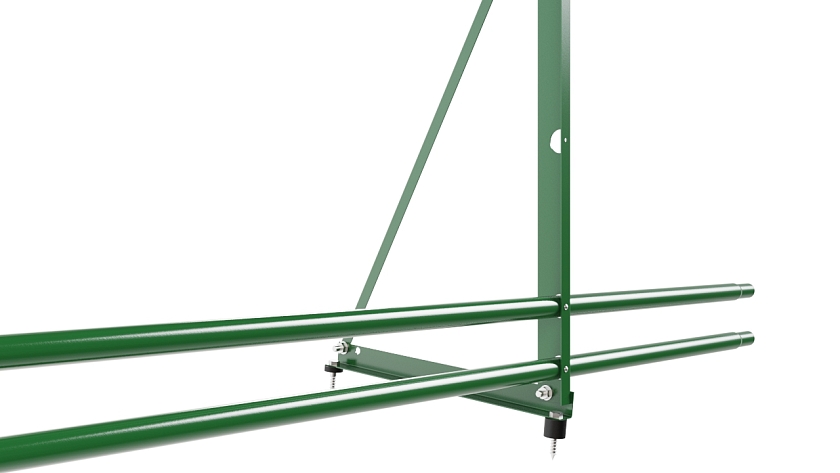 Ограждение кровельное NewLine H-90см, 3м, лиственно-зеленый (RAL 6002), с двумя доп. трубами