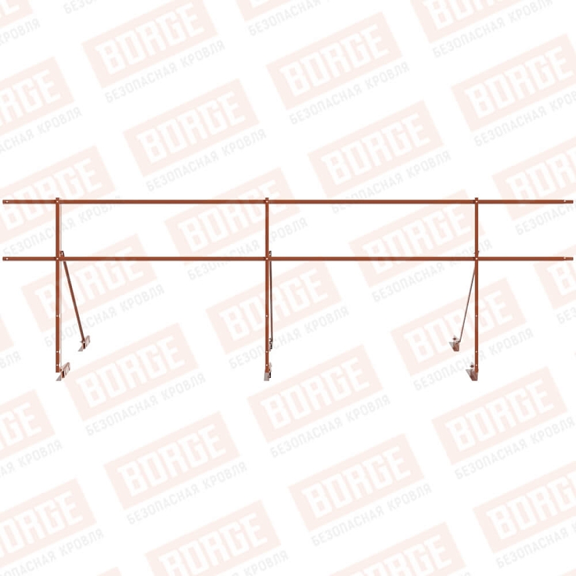 Ограждение декоративное NewLine H-90см, 3м, для фальцевой кровли, терракотовый (RAL 8004)