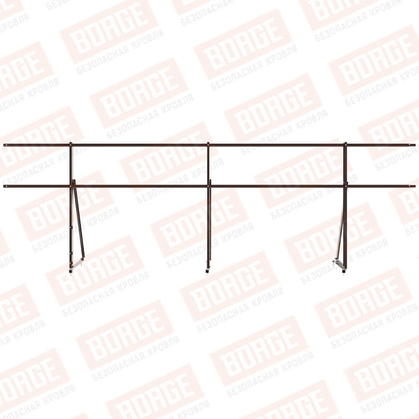 Ограждение кровельное Русский Рубеж H-90см, 3м, коричневый шоколад (RAL 8017)