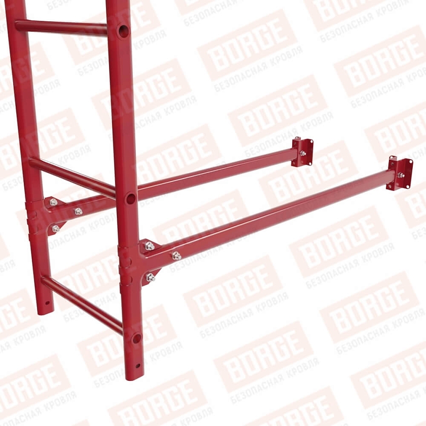 Комплект лестница фасадная BORGE (верхняя секция), 2,7м, рубиново-красный (RAL 3003)