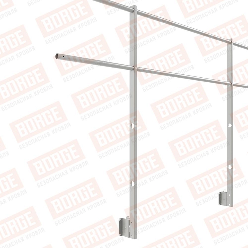 Ограждение парапетное NewLine H-120см, 3м, бело-алюминиевый (RAL 9006)