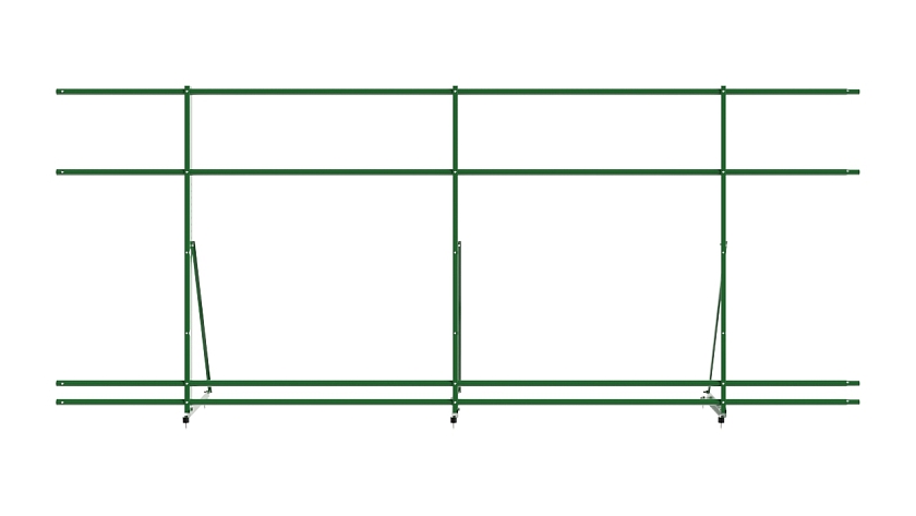 Ограждение кровельное NewLine H-120см, 3м, лиственно-зеленый (RAL 6002), с двумя доп. трубами