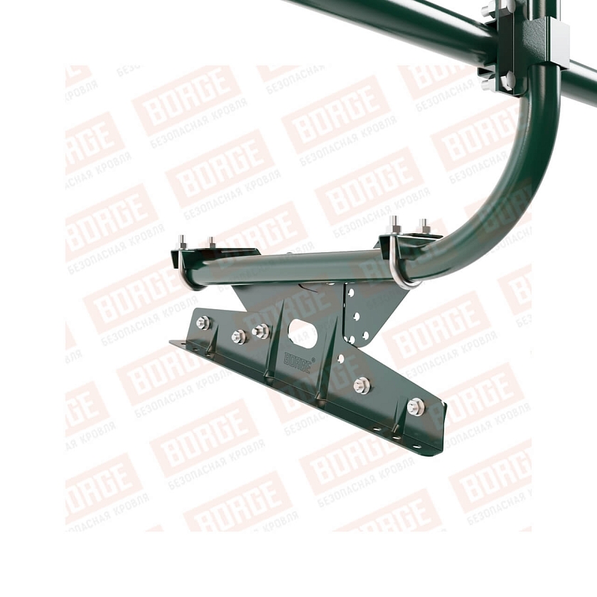 Ограждение кровельное BORGE H-60см, 3м, для фальцевой кровли, зелёный мох (RAL 6005)