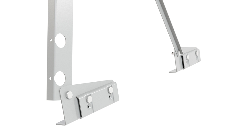 Ограждение кровельное NewLine H-90см, 3м, для фальцевой кровли, бело-алюминиевый (RAL 9006)