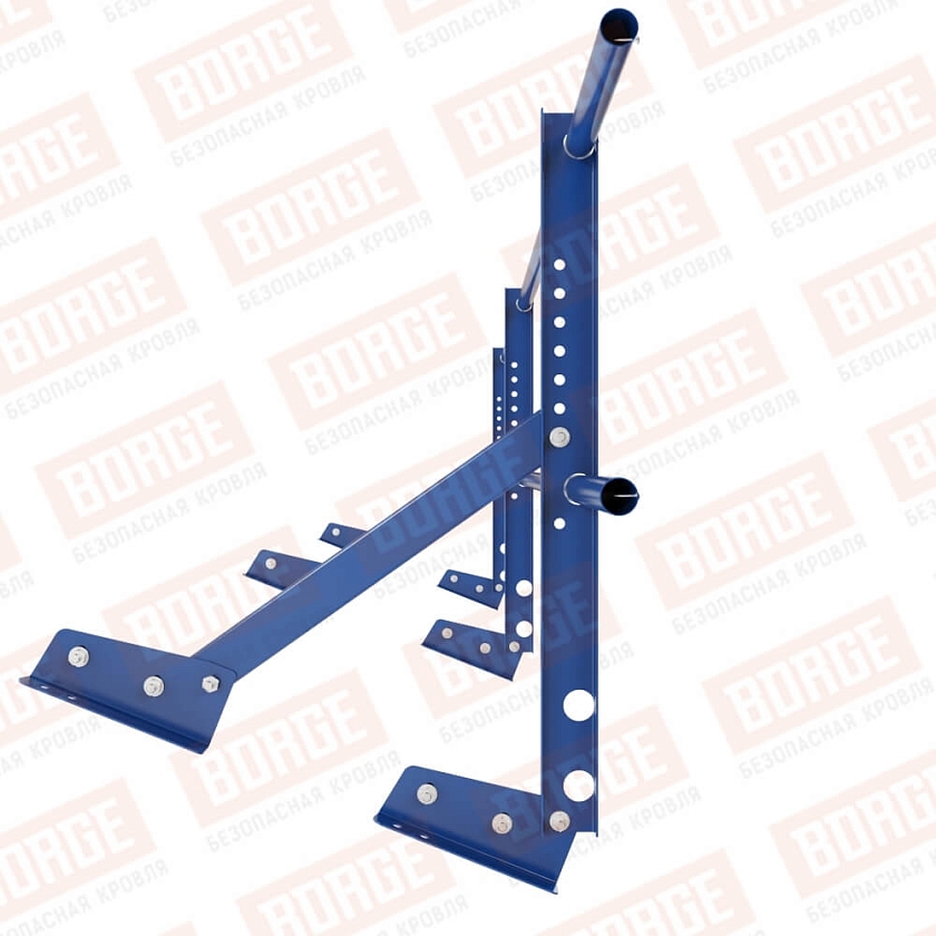 Ограждение кровельное Русский Рубеж H-60см, 3м, для фальцевой кровли, сигнально-синий (RAL 5005)