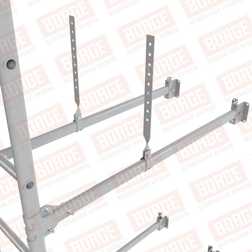 Комплект лестница фасадная BORGE (верхняя секция), 2,7м, сигнально-серый (RAL 7004)