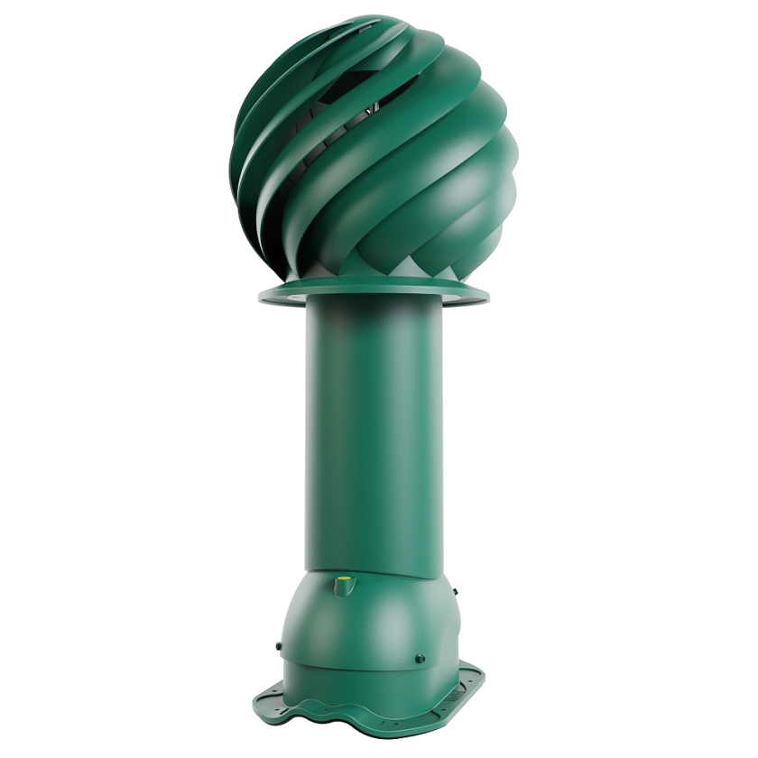 Роторная вентиляция Viotto, для МЧ Финнера, d-125мм, утепленная, зелёный мох (RAL 6005)