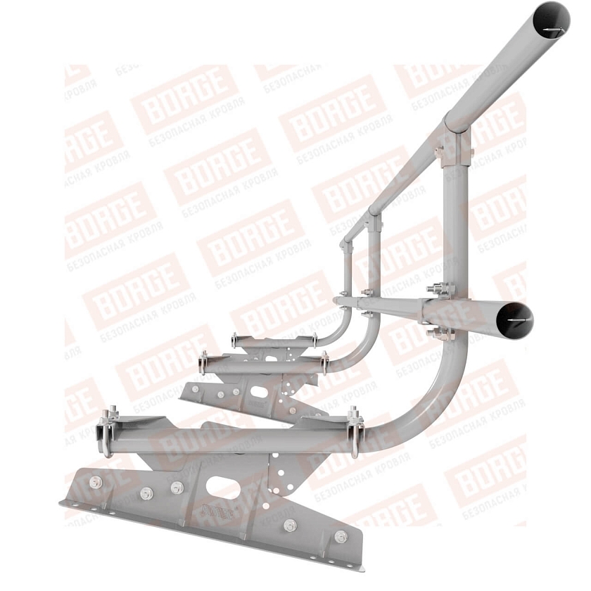 Ограждение кровельное BORGE H-60см, 3м, для фальцевой кровли, сигнально-серый (RAL 7004)