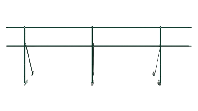 Ограждение кровельное NewLine H-90см, 3м, для фальцевой кровли, зеленый мох (RAL 6005)