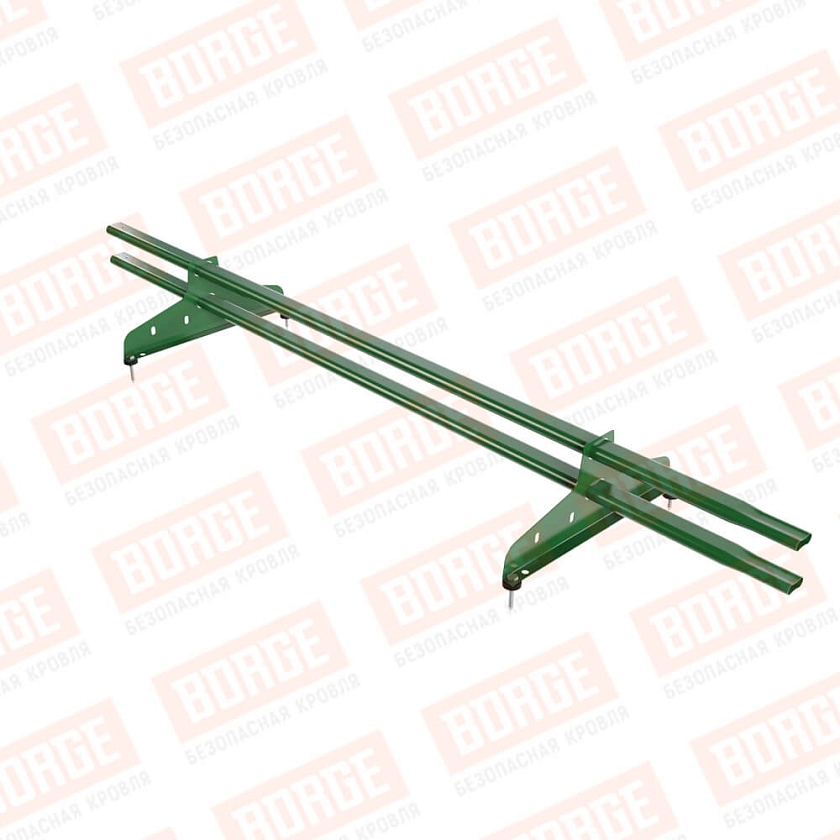 Снегозадержатель трубчатый NewLine 1,5м, 20x40мм, 2 опоры, лиственно-зеленый (RAL 6002)