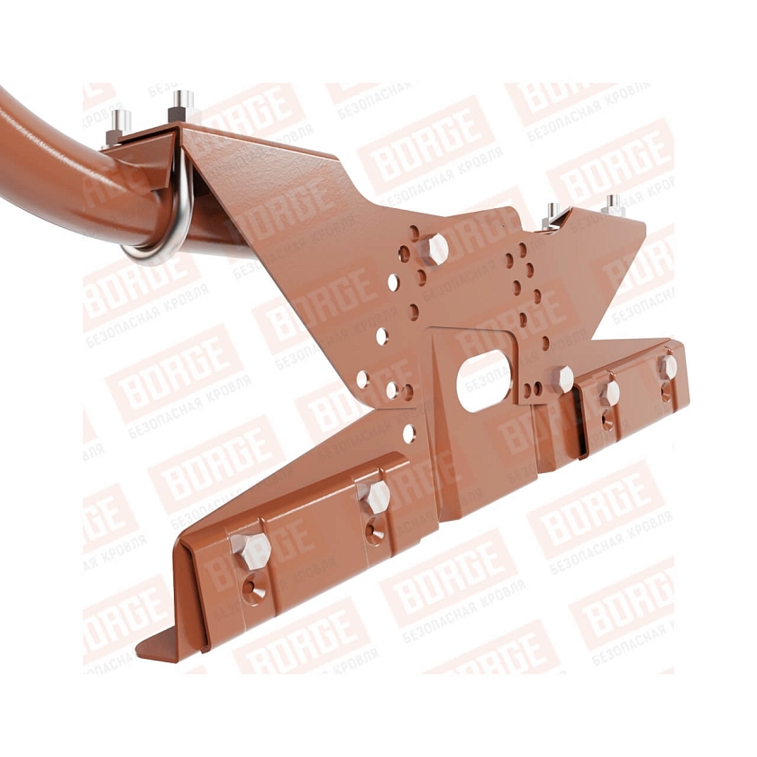 Ограждение кровельное BORGE H-60см, 3м, для фальцевой кровли, терракотовый (RAL 8004)