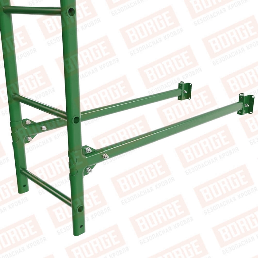 Комплект лестница фасадная BORGE (нижняя секция), 2,7м, лиственно-зеленый (RAL 6002)