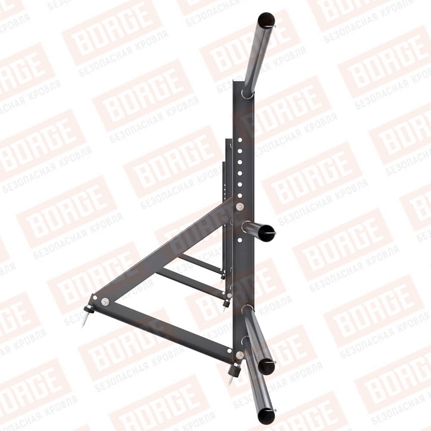 Ограждение кровельное Русский Рубеж H-60см, 3м, серый графит (RAL 7024), с двумя доп. трубами