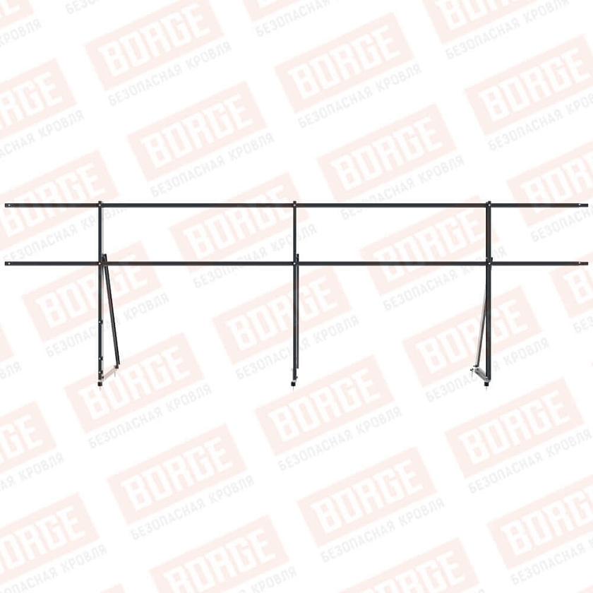Ограждение кровельное Русский Рубеж H-90см, 3м, антрацитово-серый (RAL 7016)