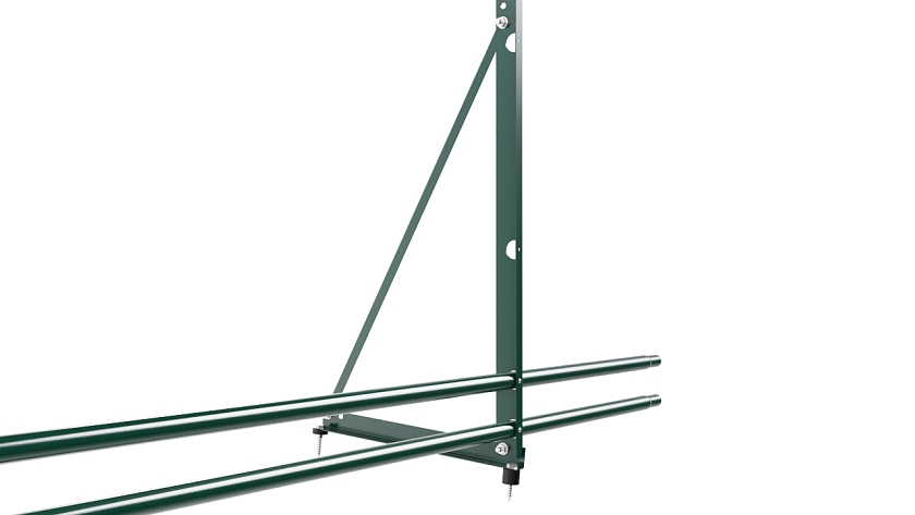 Ограждение кровельное NewLine H-120см, 3м, зеленый мох (RAL 6005), с двумя доп. трубами