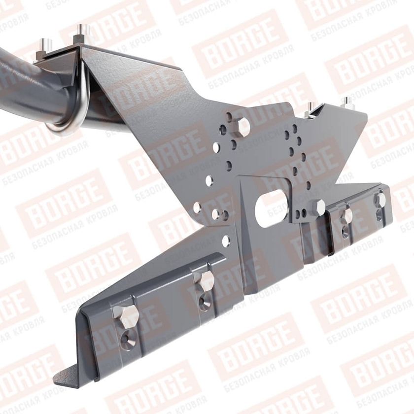 Ограждение кровельное BORGE H-90см, 3м, для фальцевой кровли, серый графит (RAL 7024 matt)