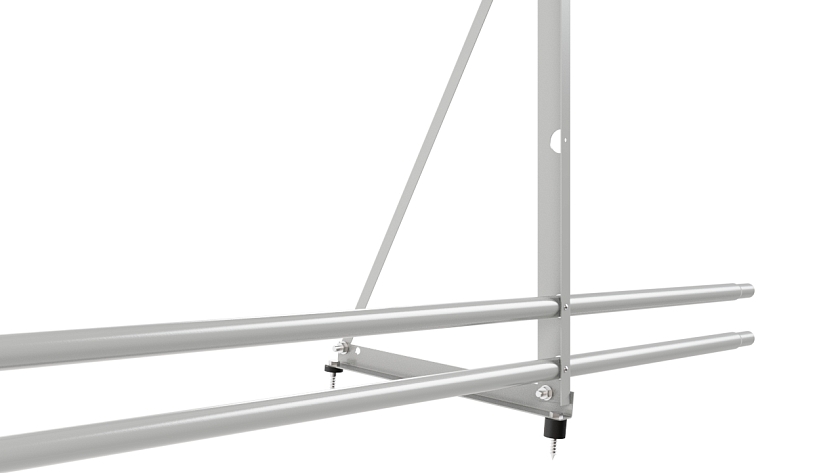 Ограждение кровельное NewLine H-90см, 3м, бело-алюминиевый (RAL 9006), с двумя доп. трубами