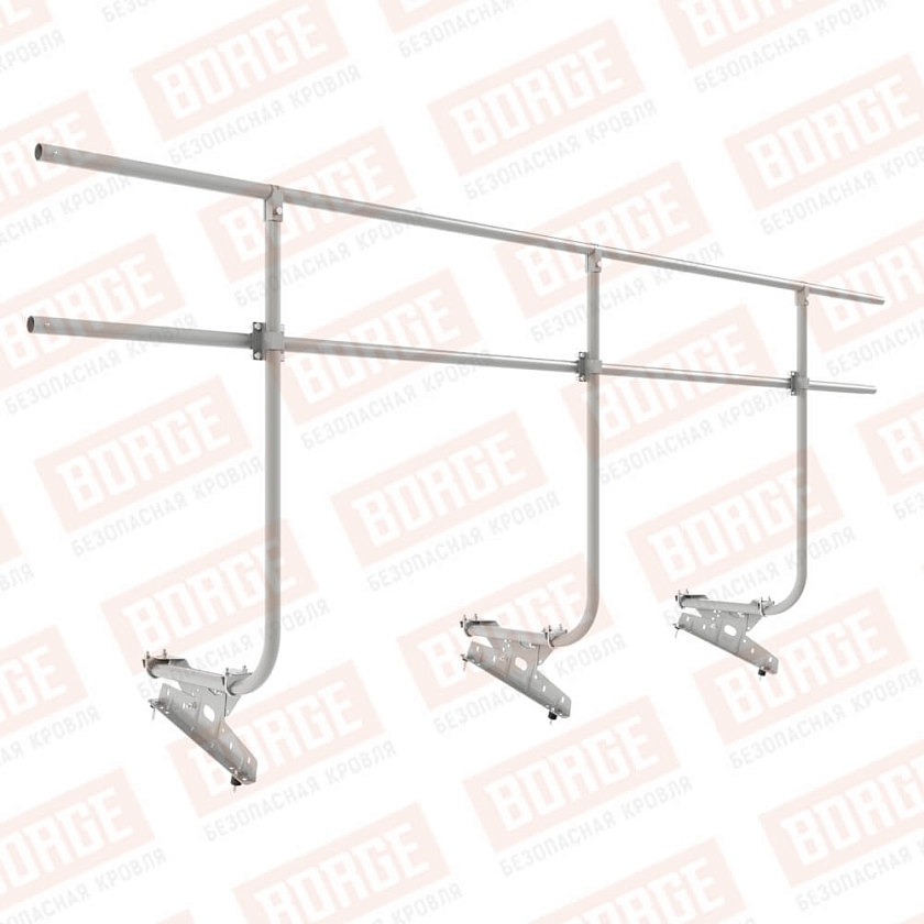 Ограждение кровельное BORGE H-120см, 3м, бело-алюминиевый (RAL 9006)