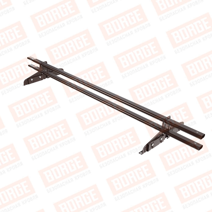 Снегозадержатель трубчатый Русский Рубеж 20х40мм, 1,5м, 2 опоры, для фальц. кровли, окрашенный (NL-807)