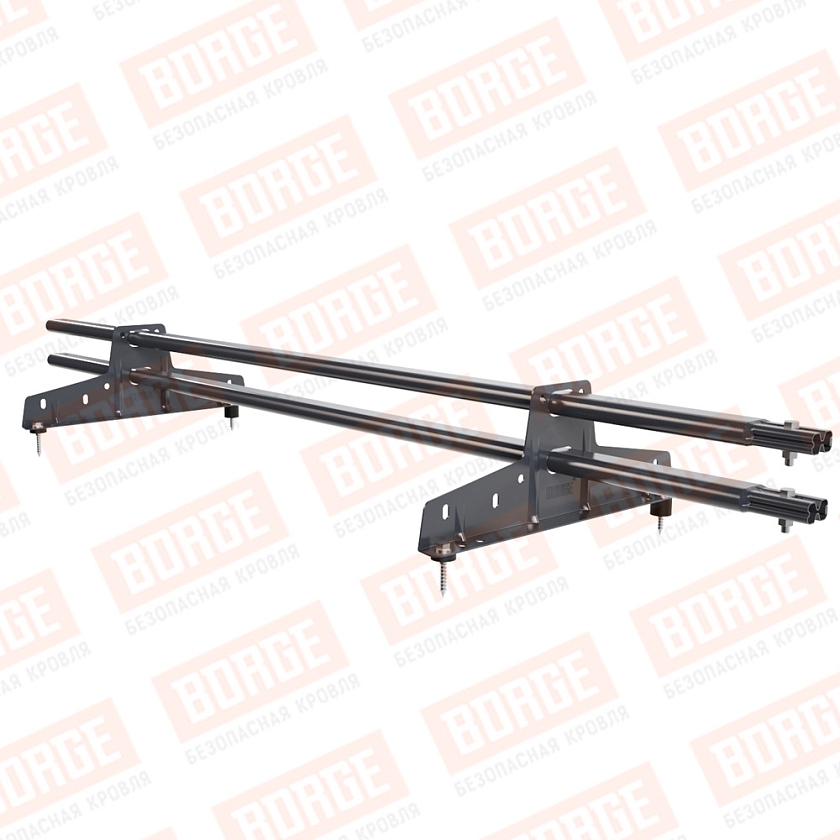 Снегозадержатель трубчатый BORGE 1,5м, 2 опоры, серый графит (RAL 7024)