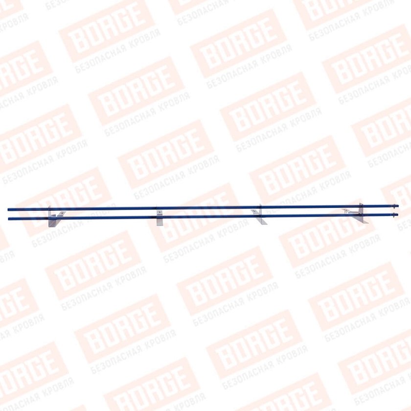 Снегозадержатель трубчатый BORGE 3м, 4 опоры, для композитной черепицы, сигнально-синий (RAL 5005)