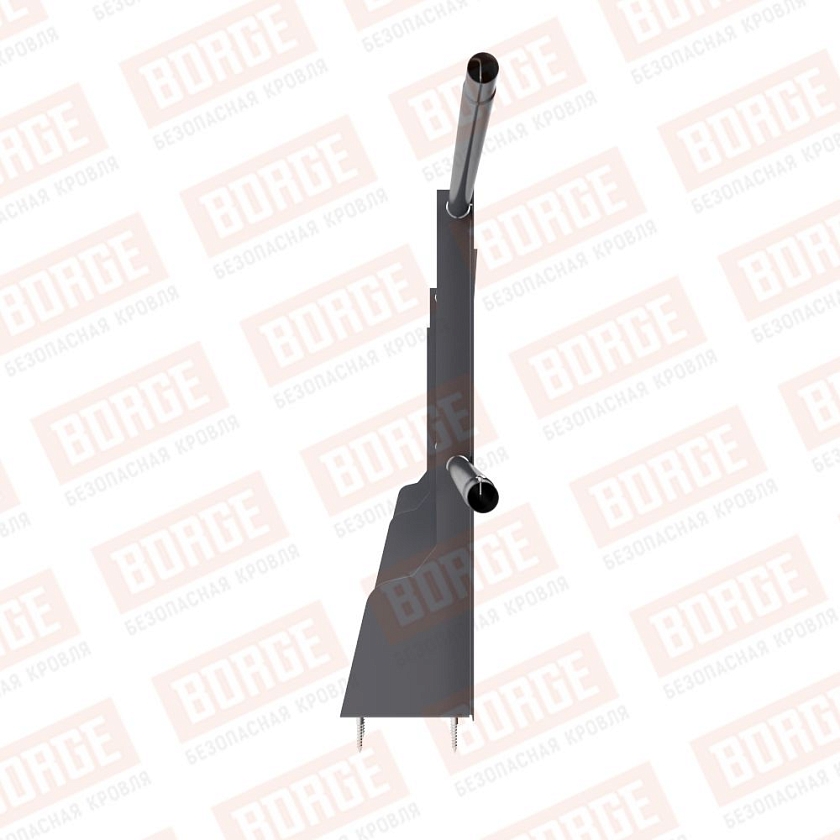 Ограждение плоских кровель Русский Рубеж Н-60, 3м, верхнее крепление, серый графит (RAL 7024)