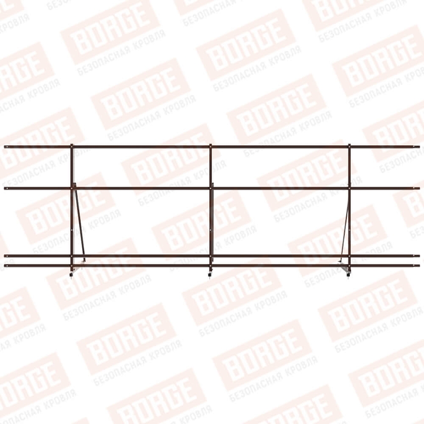 Ограждение декоративное NewLine H-90см, 3м, окрашенный (NL-807), с двумя доп. трубами