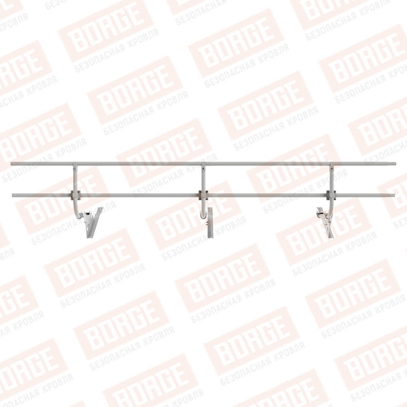 Ограждение кровельное BORGE H-60см, 3м, для черепичной кровли, бело-алюминиевый (RAL 9006)