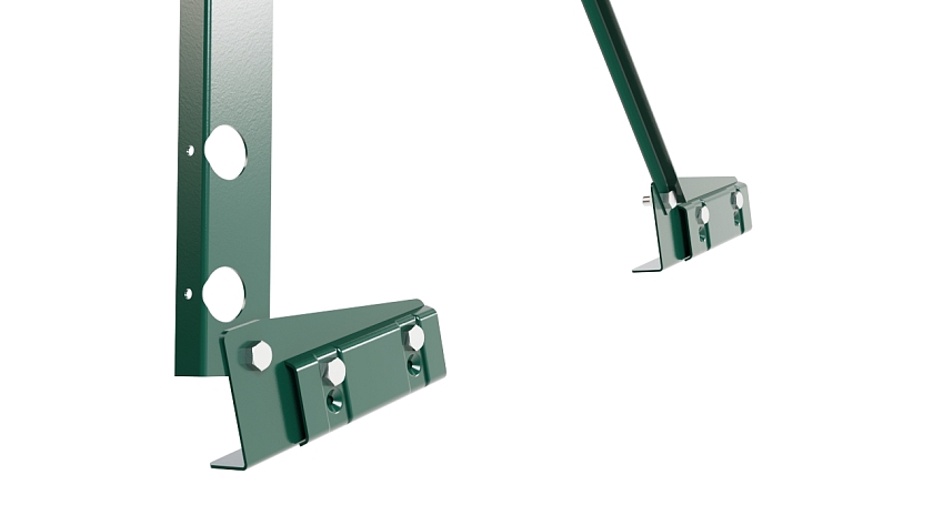 Ограждение кровельное NewLine H-90см, 3м, для фальцевой кровли, зеленый мох (RAL 6005)